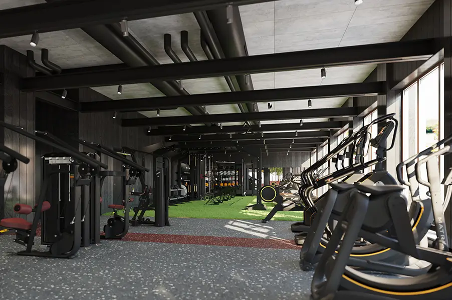 fully equipped fitness facility