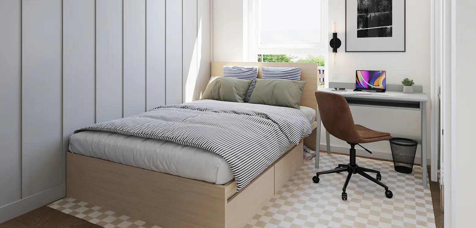 bedroom with a study desk