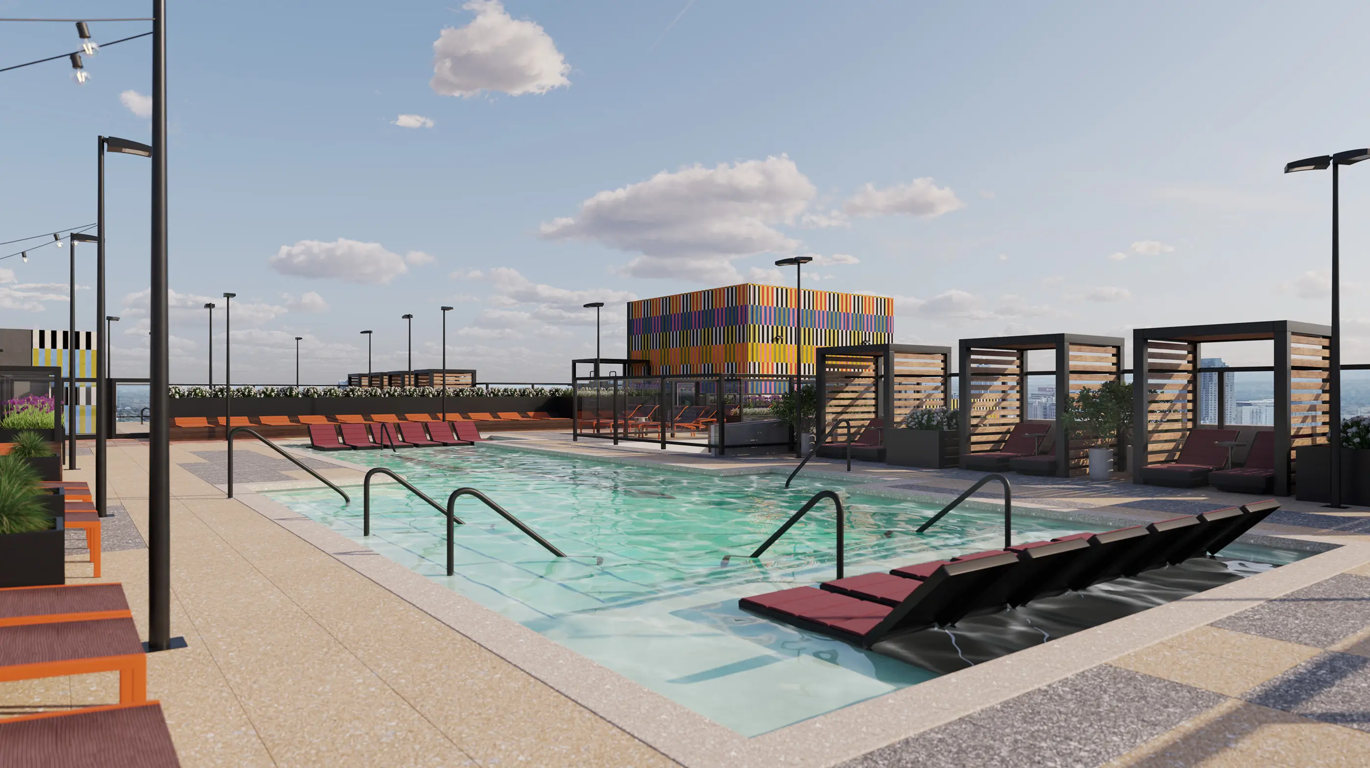 Resort-style swimming pool